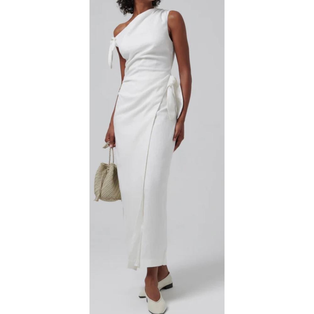 SIR White Tamara Tie MIDI Dress